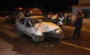 Erbaa’da araç direğe çarptı: 4 yaralı